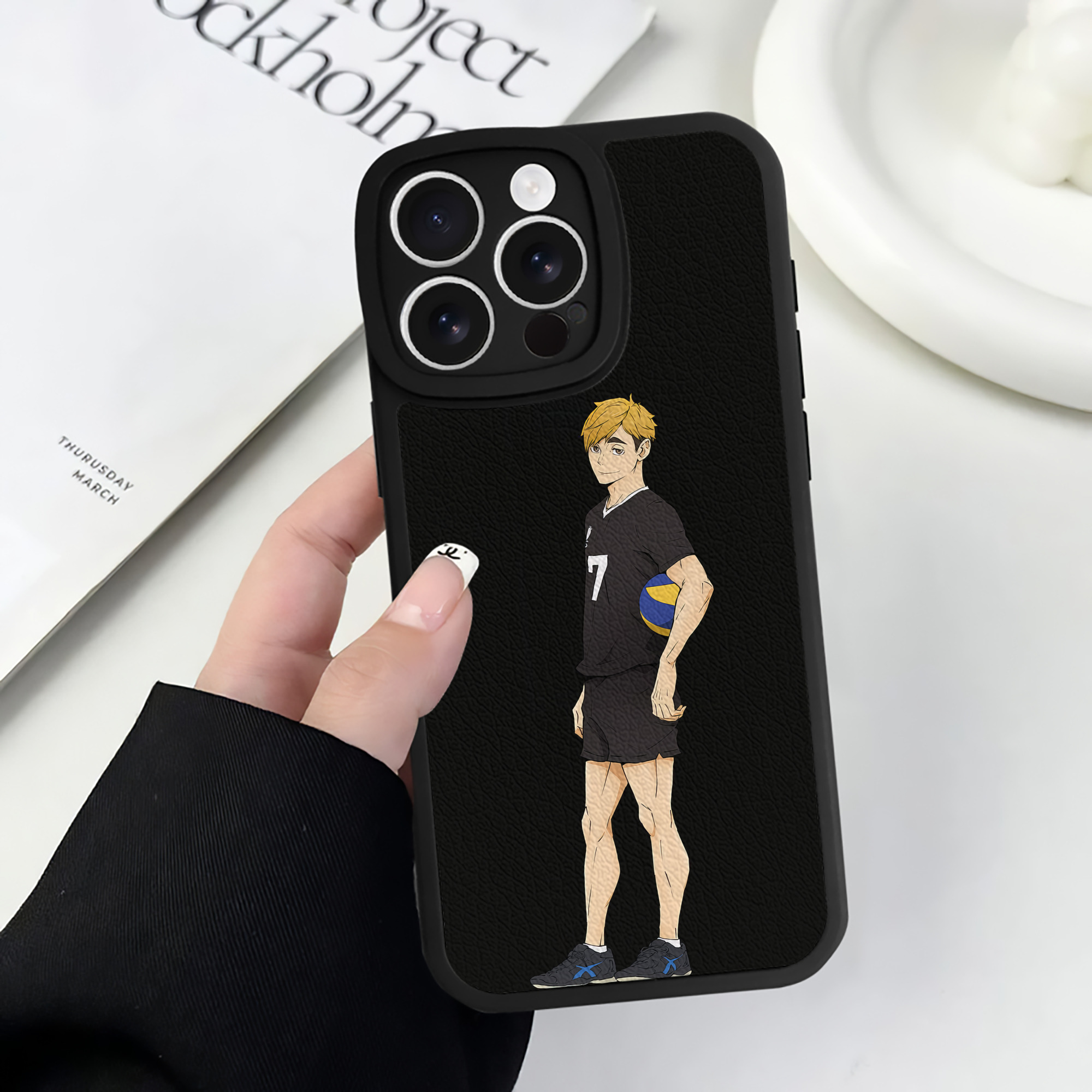 （画像用） ハイキュー!! Haikyu!! 【iPhone 16シリーズ対応】シリコンスマホケース（レザー調） 材質：シリコン